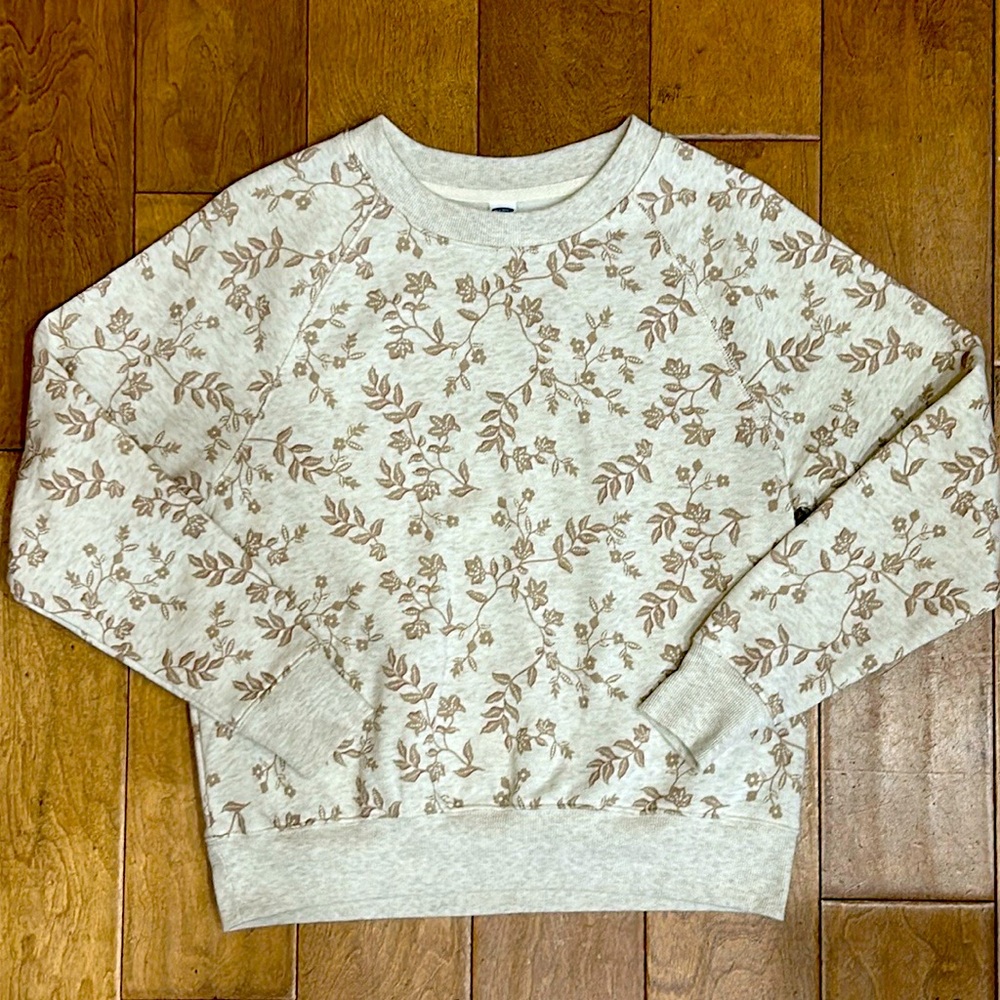 Floral Print Cream Sweater